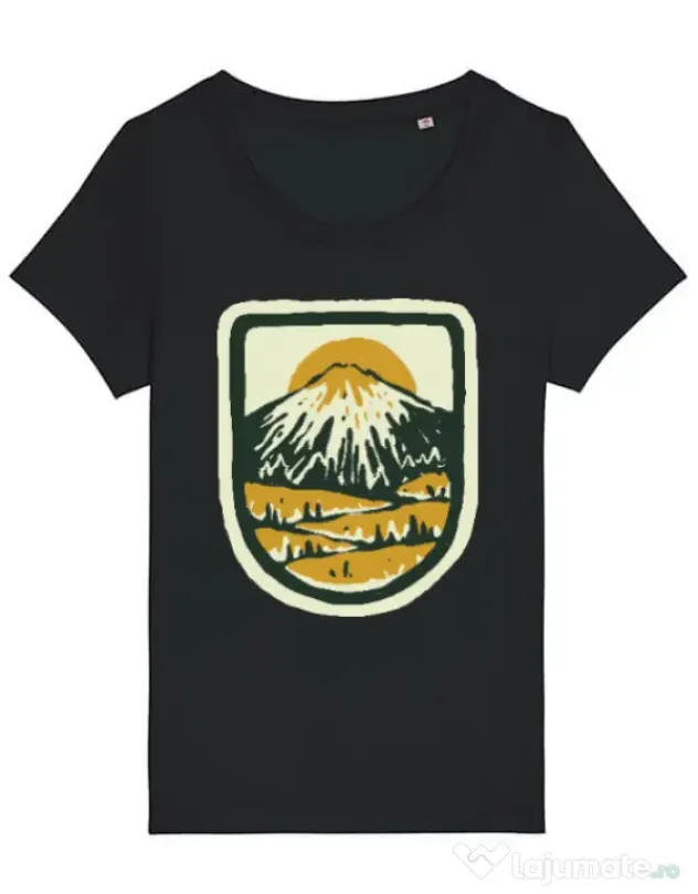 Tricou STANLEY STELLA dama Hand drawn mountains Negru