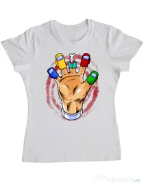 Tricou ADLER dama High five Alb