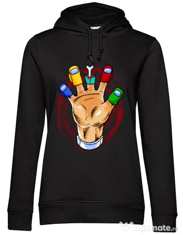 Hoodie dama cu gluga High five Negru