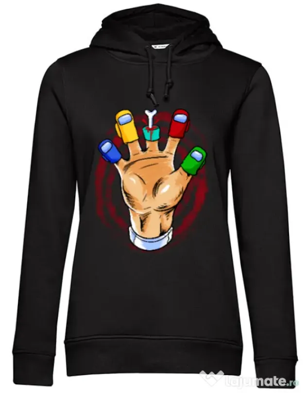 Hoodie dama cu gluga High five Negru
