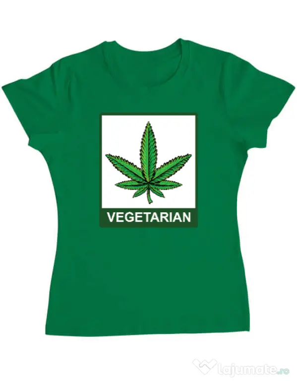 Tricou ADLER dama Vegetarian Verde mediu