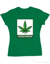 Tricou ADLER dama Vegetarian Verde mediu 