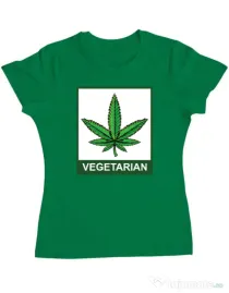 Tricou ADLER dama Vegetarian Verde mediu
