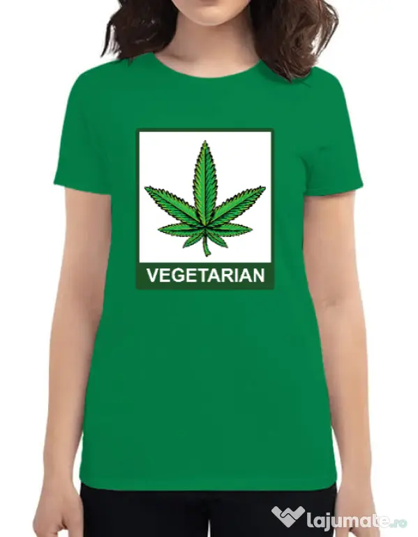 Tricou ADLER dama Vegetarian Verde mediu