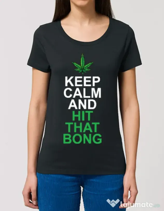 Tricou STANLEY STELLA dama Hit that bong Negru