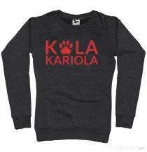 Bluza personalizata dama Logo Kola Rosu Negru melanj