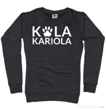 Bluza personalizata dama Logo Kola Alb Negru melanj