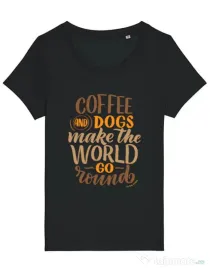 Tricou STANLEY STELLA dama Coffee and dogs Negru