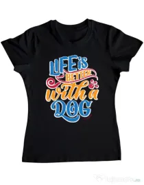 Tricou personalizat dama Custom design Negru