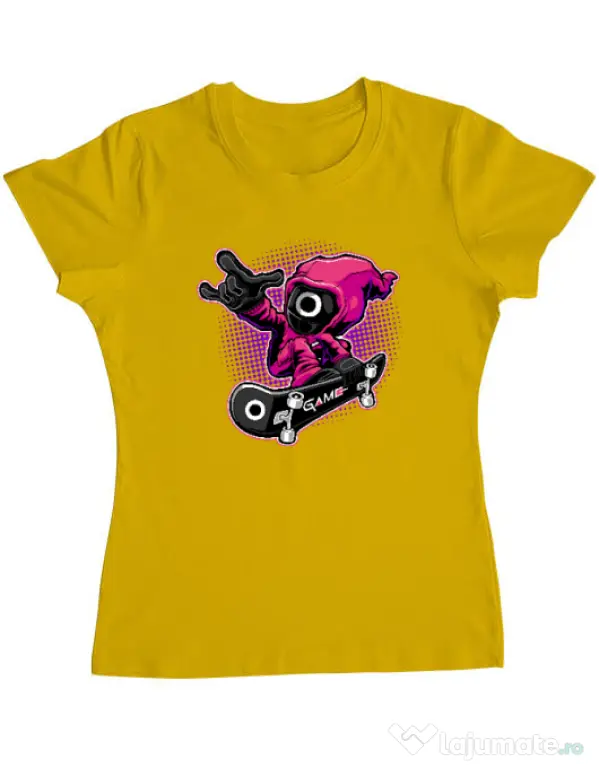 Tricou personalizat dama Squid Boy Galben