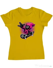 Tricou personalizat dama Squid Boy Galben