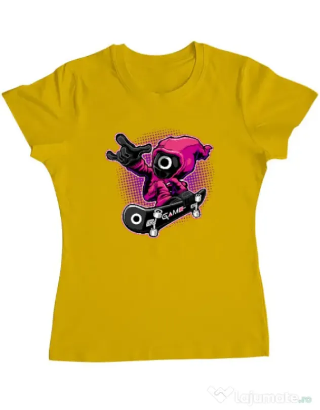 Tricou personalizat dama Squid Boy Galben