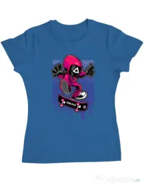 Tricou personalizat dama Squid Game 3 Albastru azuriu