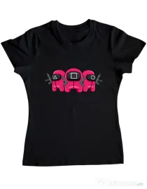 Tricou personalizat dama Squid Squad Negru