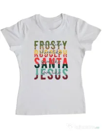 Tricou personalizat dama Like Christmas Alb