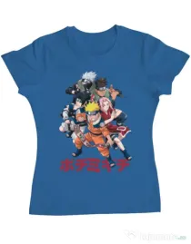 Tricou personalizat dama Naruto Ninja Team Albastru azuriu