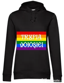 Hanorac dama cu gluga Trufia Voiosiei Negru