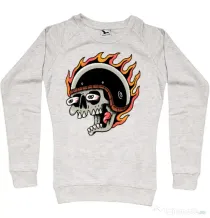 Bluza personalizata dama Skull Biker Migdala melanj