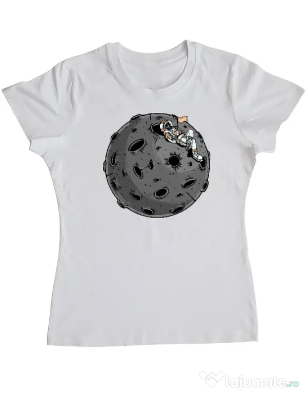 Tricou personalizat dama Chill Astronaut Alb