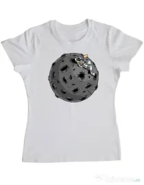 Tricou personalizat dama Chill Astronaut Alb