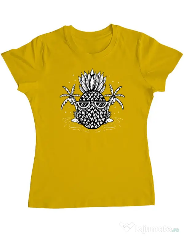 Tricou personalizat dama Pineapple Summer Galben