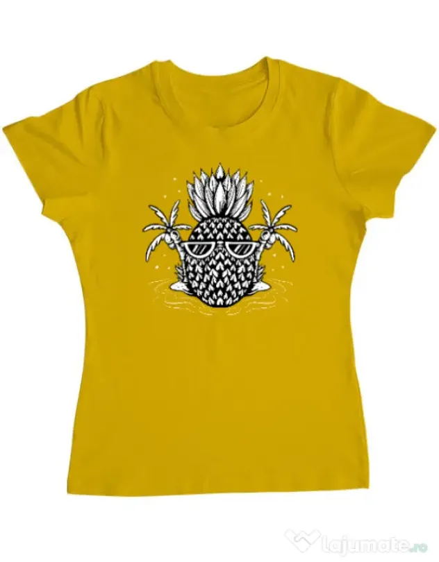 Tricou personalizat dama Pineapple Summer Galben