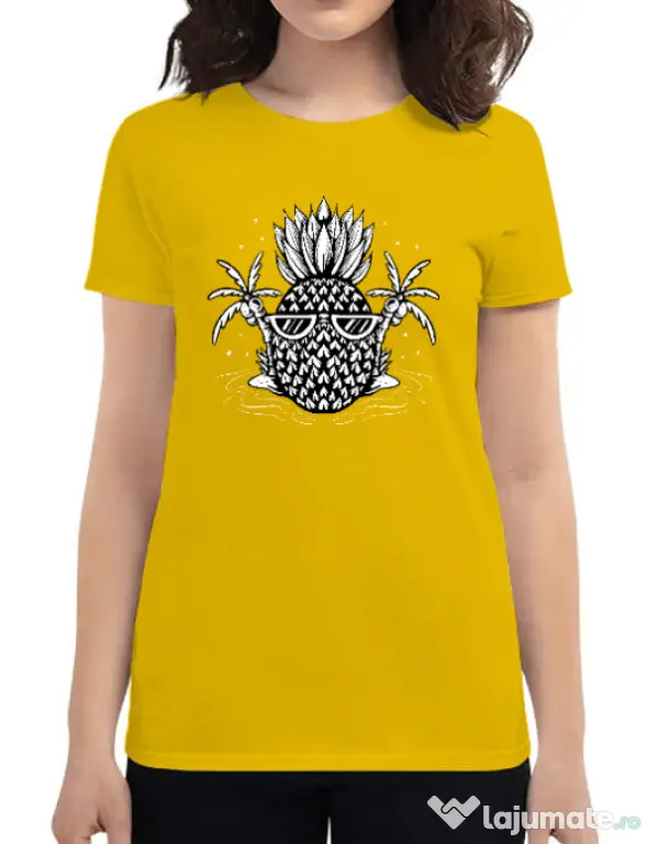 Tricou personalizat dama Pineapple Summer Galben