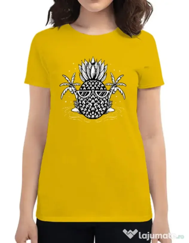 Tricou personalizat dama Pineapple Summer Galben