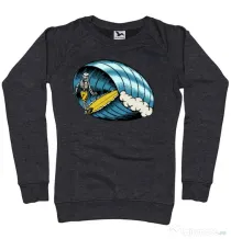 Bluza personalizata dama Surf Nose Negru melanj