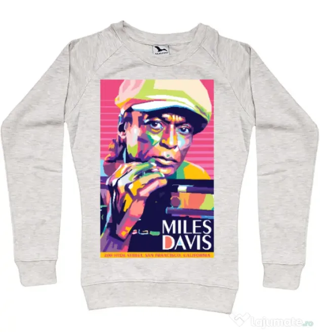 Bluza personalizata dama Miles Davis Migdala melanj