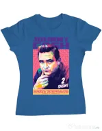 Tricou personalizat dama Johnny Cash Albastru azuriu