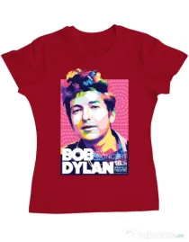 Tricou personalizat dama Bob Dylan Rosu