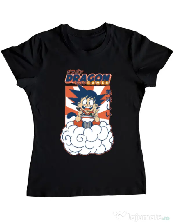 Tricou personalizat dama Dragon Ramen Negru
