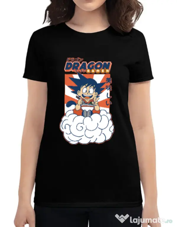 Tricou personalizat dama Dragon Ramen Negru