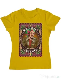 Tricou personalizat dama Bob Marley Galben
