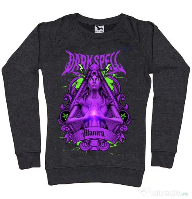 Bluza personalizata dama DARK SPELL Negru melanj