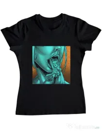 Tricou personalizat dama OCTOLICIOUS Negru