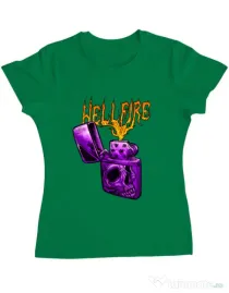 Tricou personalizat dama HELLFIRE Verde mediu