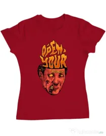 Tricou personalizat dama OPEN YOUR MIND Rosu