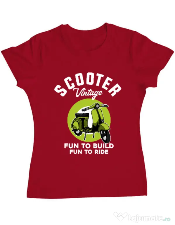 Tricou personalizat dama SCOOTER VINTAGE Rosu