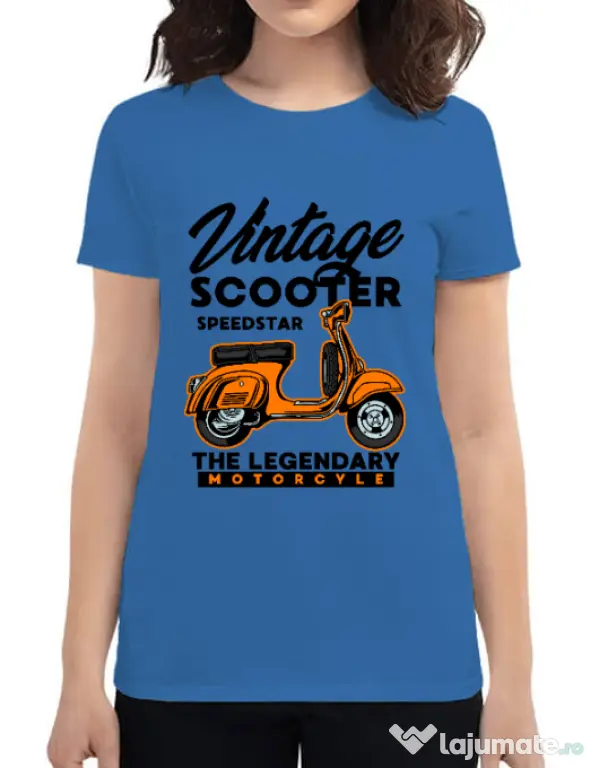 Tricou personalizat dama SCOOTER SPEEDSTAR Albastru azuriu