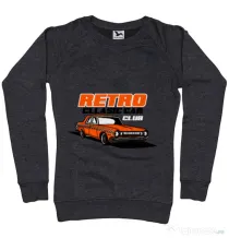 Bluza personalizata dama RETRO CLASSIC CAR CLUB Negru melanj