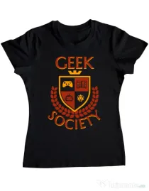 Tricou personalizat dama Geek Society Negru