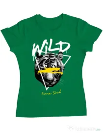 Tricou personalizat dama Wild Fierce Soul Verde mediu