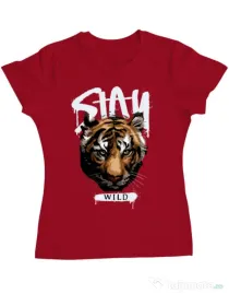 Tricou personalizat dama Stay Wild Rosu