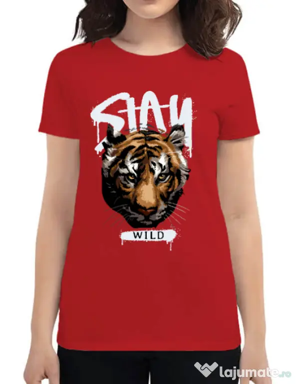 Tricou personalizat dama Stay Wild Rosu