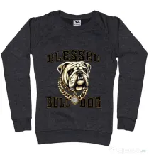 Bluza personalizata dama BULLDOG 03 Negru melanj