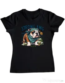 Tricou personalizat dama BULLDOG 09 Negru