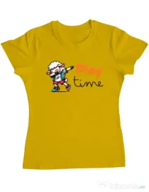 Tricou personalizat dama Play Time Galben