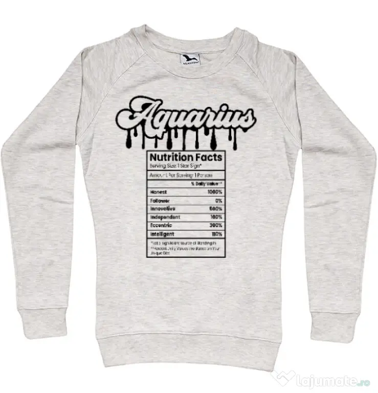 Bluza personalizata dama Zodiac | Vărsător Migdala melanj